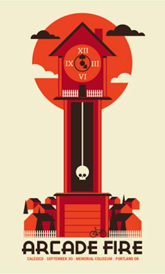 arcade fire screen print band poster