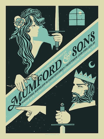 Mumford and Sons screen print band poster