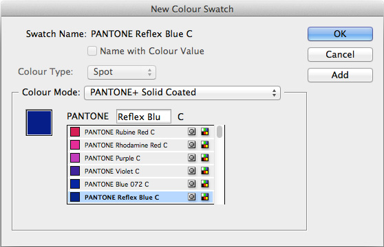 InDesignCC Pantone