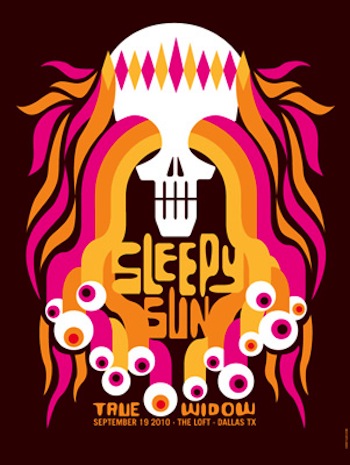 sleepy sun screen print band poster