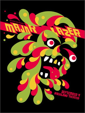 major lazer screen print band poster