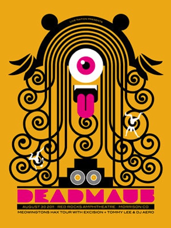 deadmau5 screen print band poster