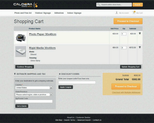 Web to print Caldera 