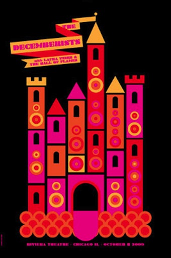 dec castle screen print band poster