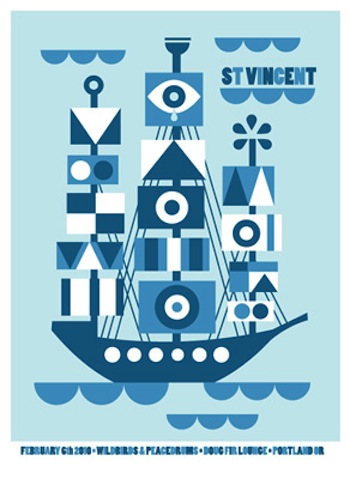 st vincent screen print band poster