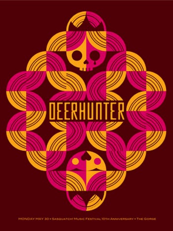 deerhunter screen print band poster