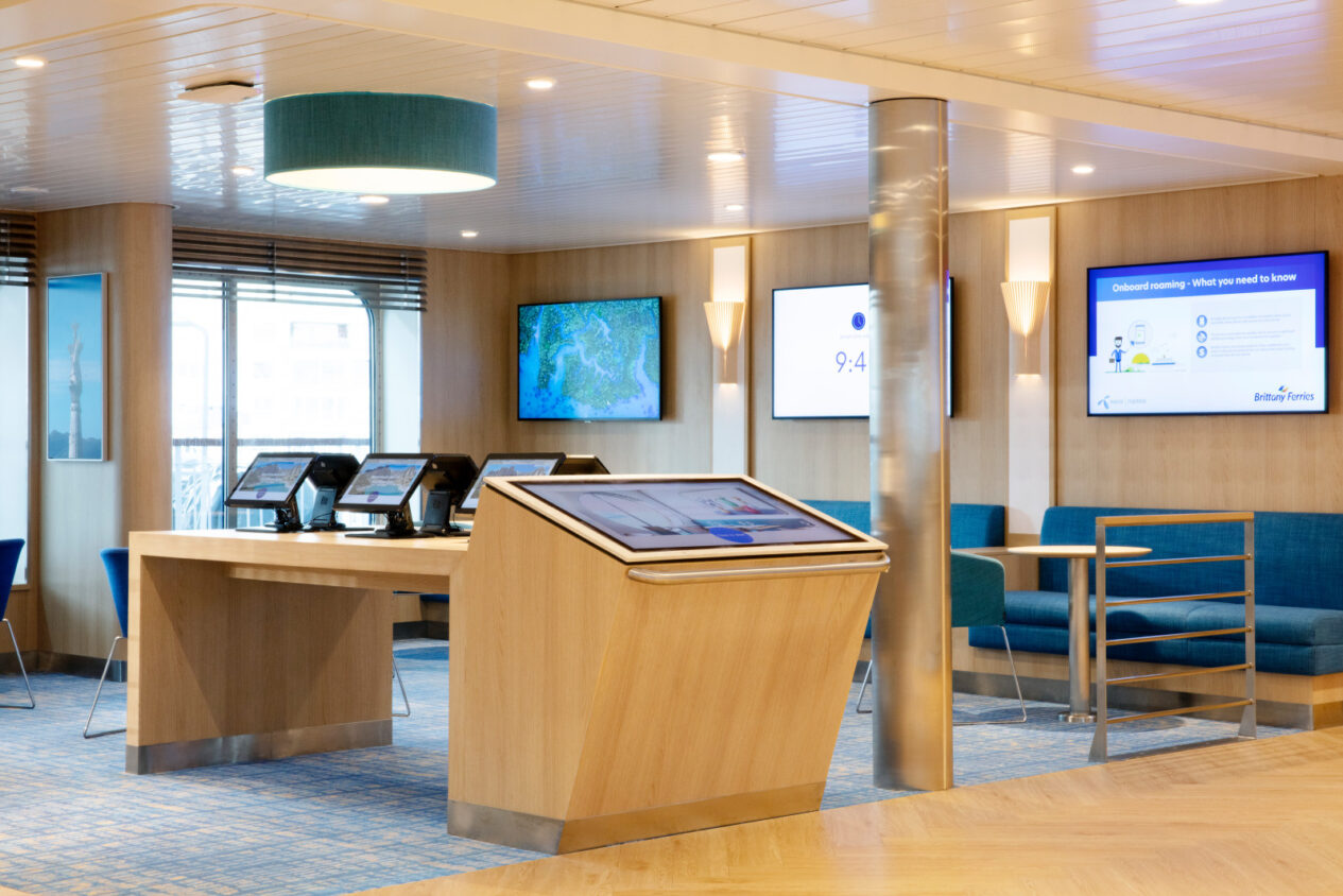 The interactive travel lounge on deck 7 of Santona