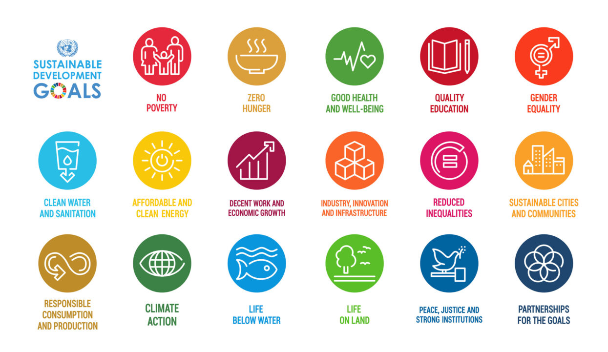Corporate social responsibility sign. Sustainable Development Goals illustration. SDG signs. Pictogram for ad, web, mobile app, promo.