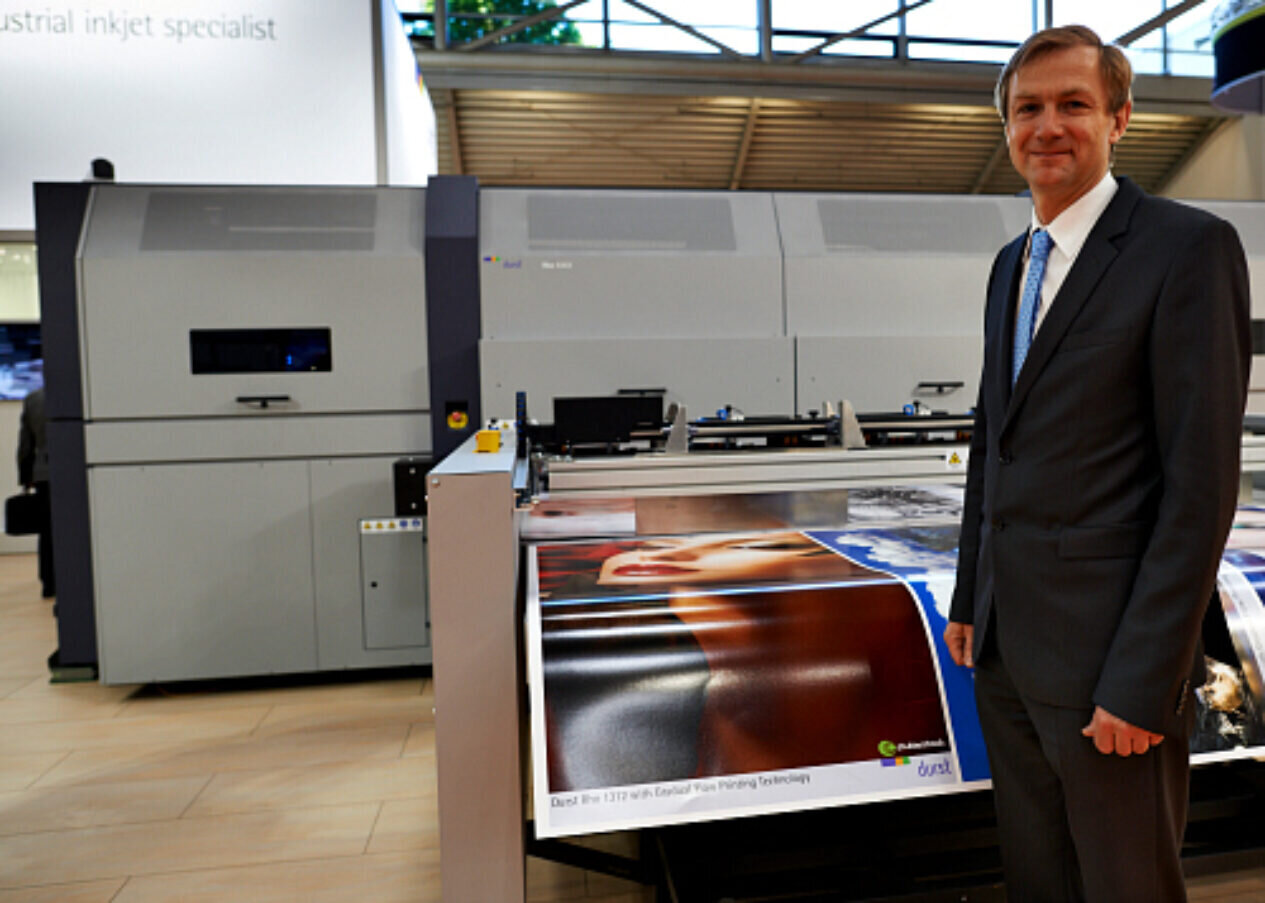Michael Lackner, product manager for Durst, with the new Rho 1312.