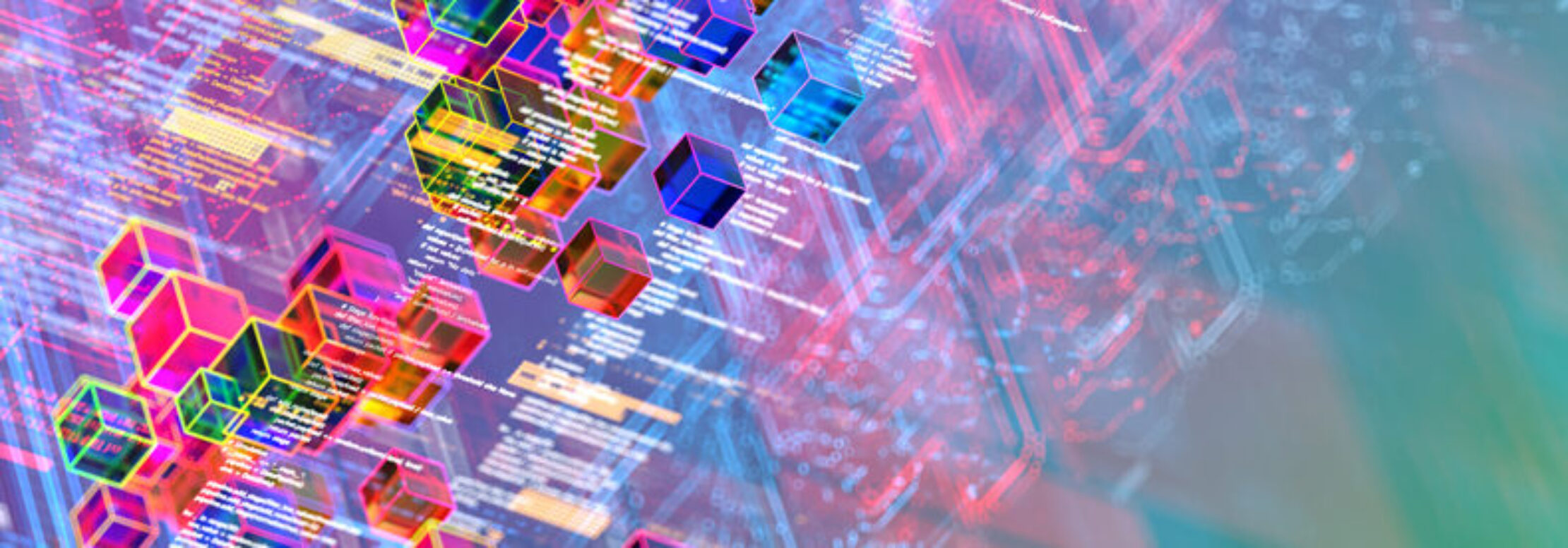 AI and Big data concept. digital background. cubes and program code. Machine Learning Concepts. LLM – large language model. agentic ai AI and big data concept