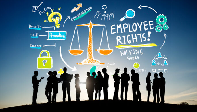 Employees gathering to assert their rights