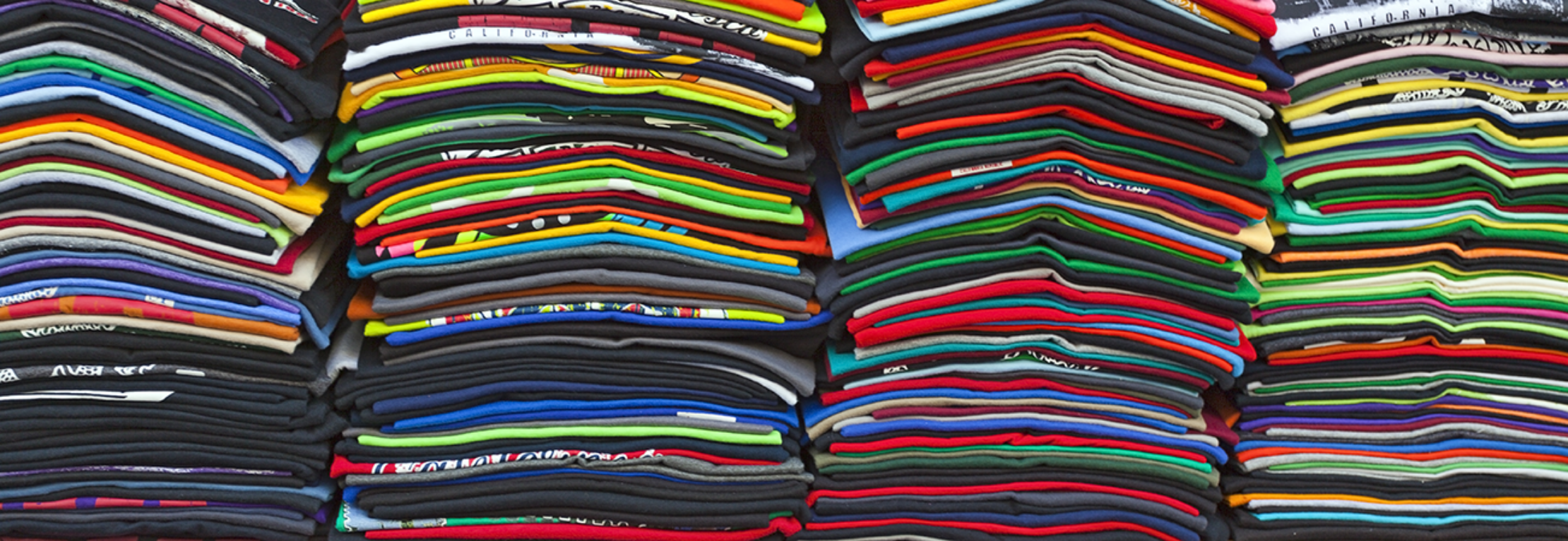 Stacks of T-shirts